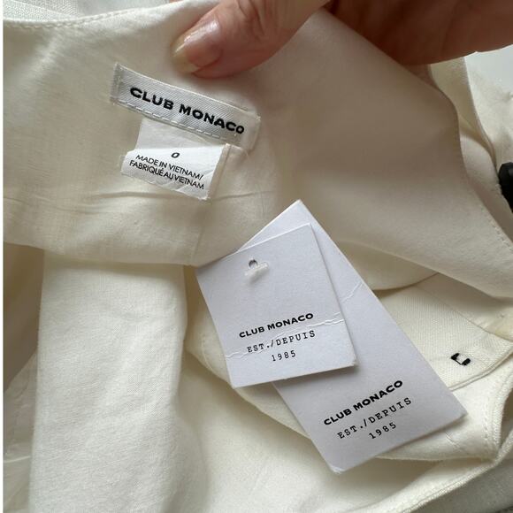 NWT Club Monaco Creme Emberlynn Linen Blend Jumpsuit 0 - Picture 6 of 16